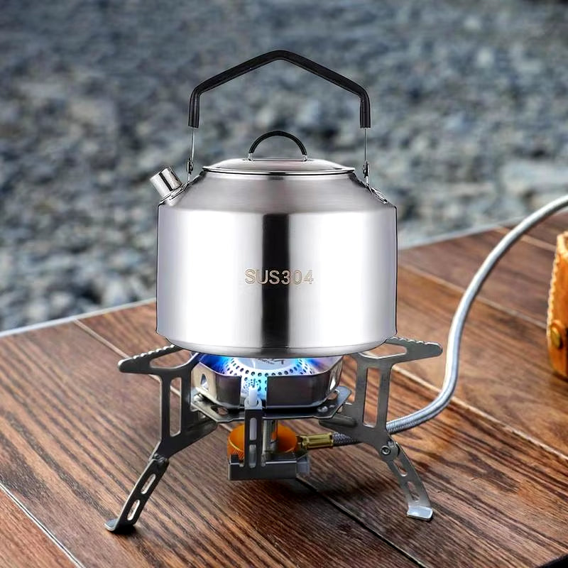 Durable Outdoor Camping Water Kettle - 1L/1.5L Coffee and Tea Cookware Set for Picnics and Travel