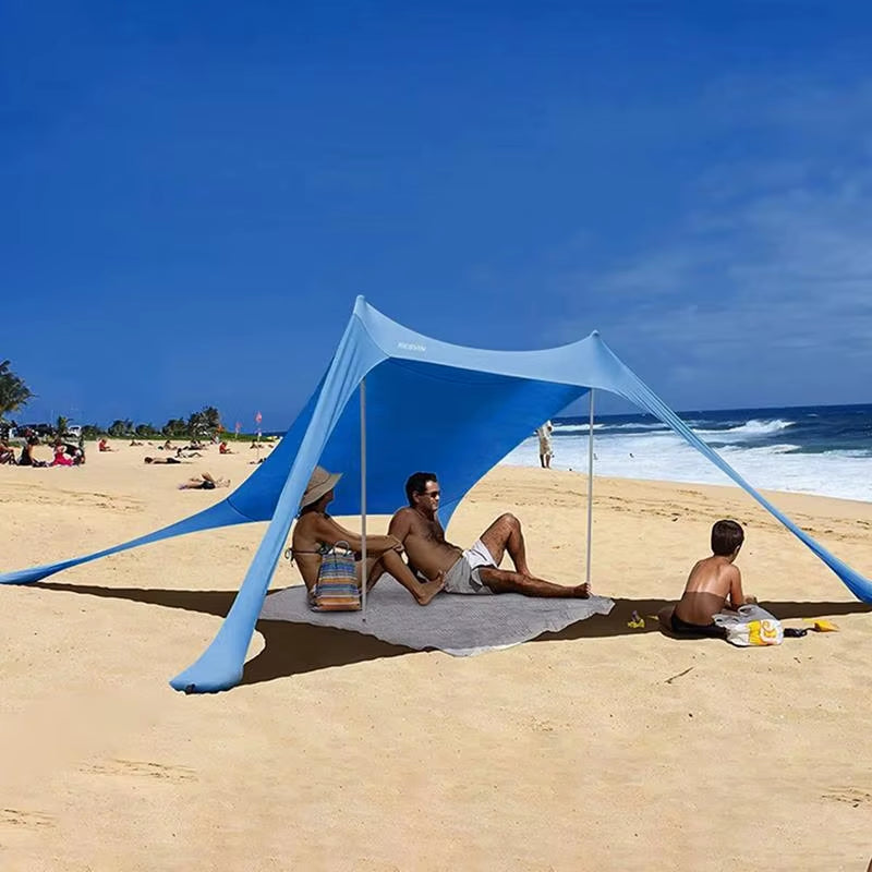 Ultralight Family Beach Awning - 2.1M x 1.5M Waterproof UV Resistant Sun Shade Canopy for Outdoor Fun