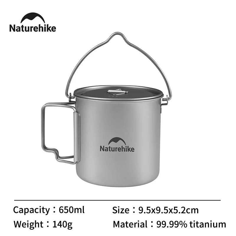 Titanium Folding Pot - 650ml & 900ml Outdoor Camping & Hiking Essential, Perfect for Picnics & BBQs