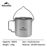 Titanium Folding Pot - 650ml & 900ml Outdoor Camping & Hiking Essential, Perfect for Picnics & BBQs