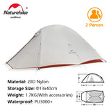 Upgraded Cloud Up 2 Pro Tent - Ultralight 20D Waterproof Camping Shelter with Anti-Mosquito and Breathable Design