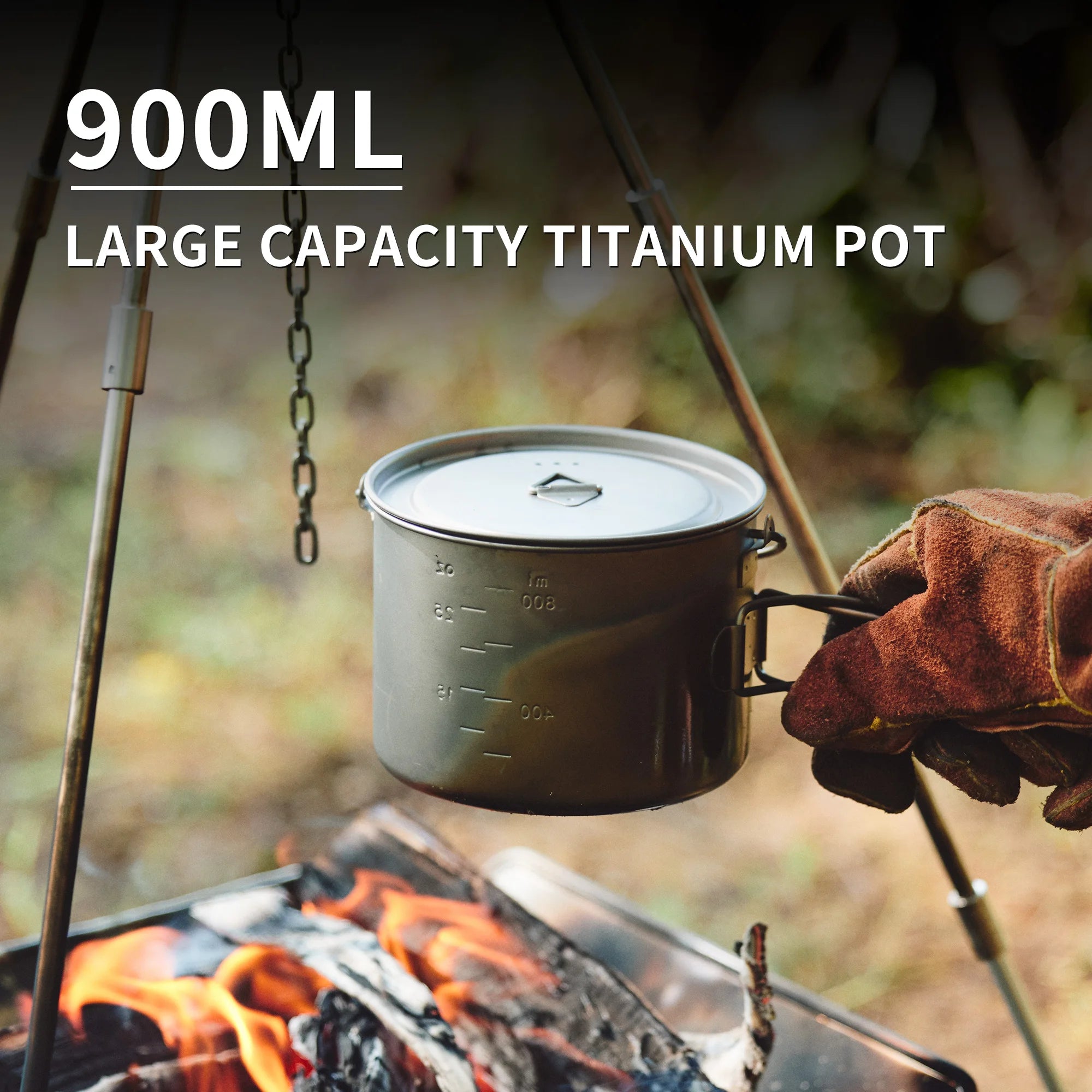 Titanium Folding Pot - 650ml & 900ml Outdoor Camping & Hiking Essential, Perfect for Picnics & BBQs