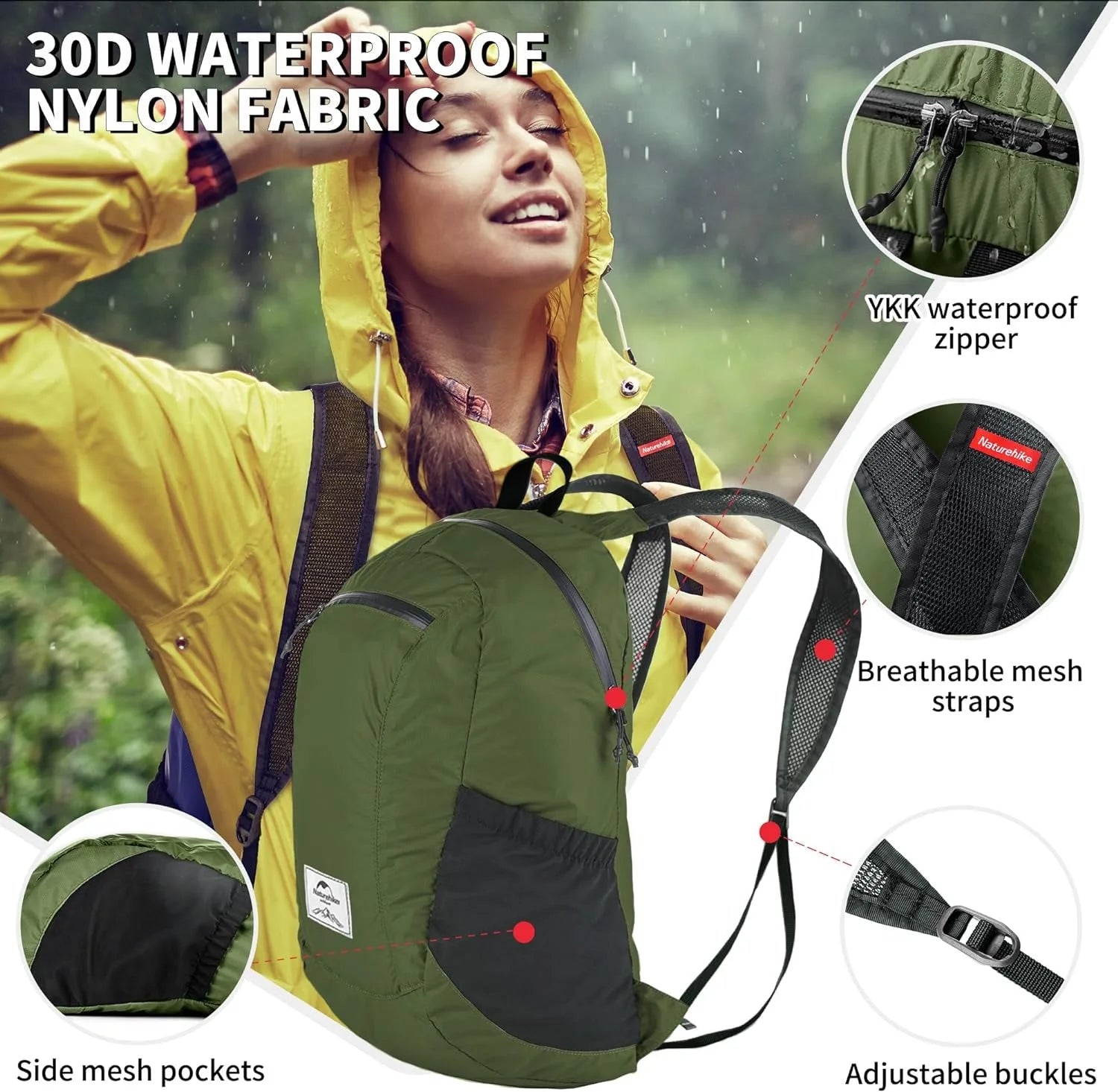 Ultralight Foldable 18L Waterproof Hiking Backpack - Perfect Unisex Backpack for Outdoor Adventures and Travel