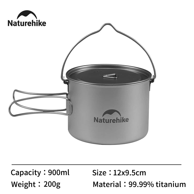 Titanium Folding Pot - 650ml & 900ml Outdoor Camping & Hiking Essential, Perfect for Picnics & BBQs