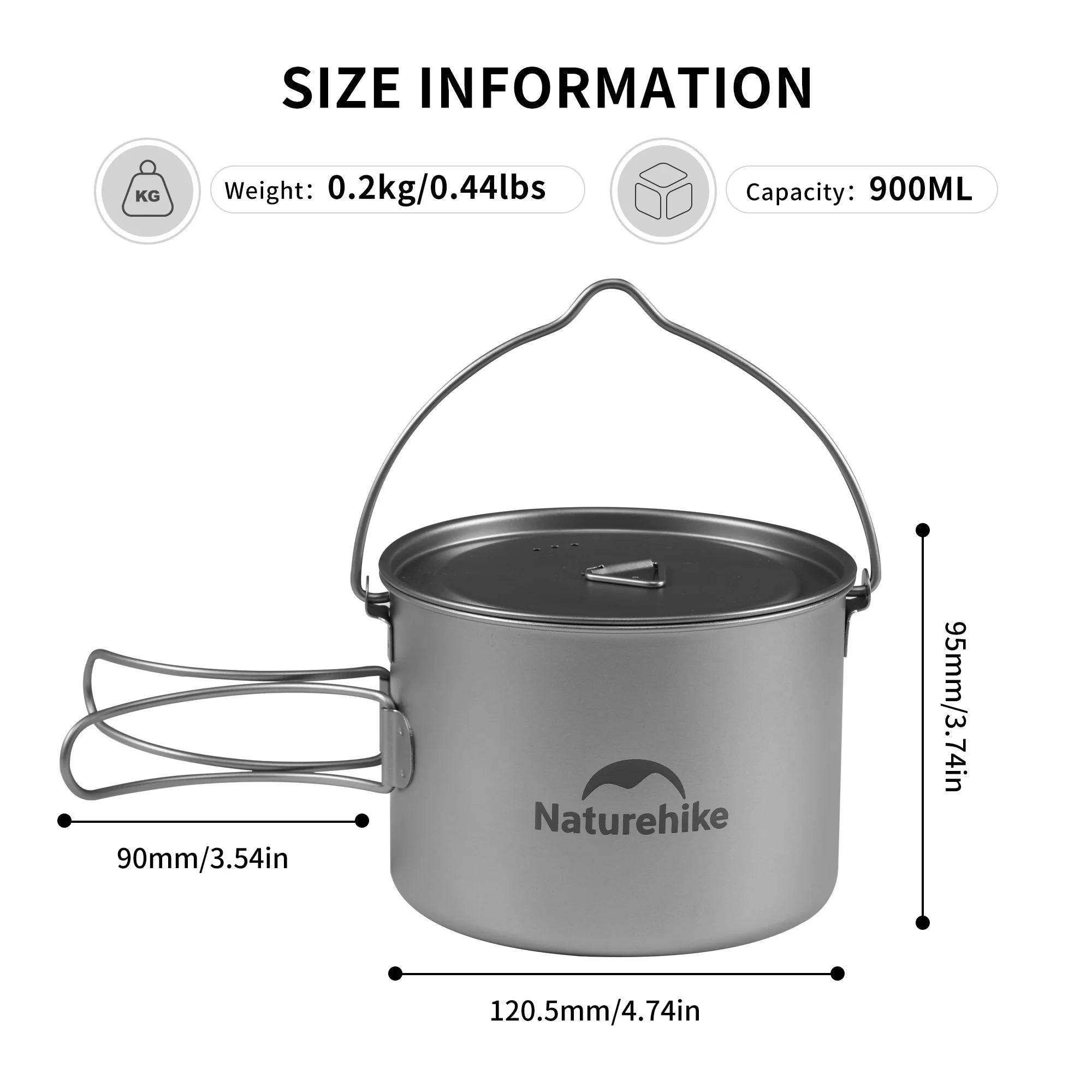 Titanium Folding Pot - 650ml & 900ml Outdoor Camping & Hiking Essential, Perfect for Picnics & BBQs