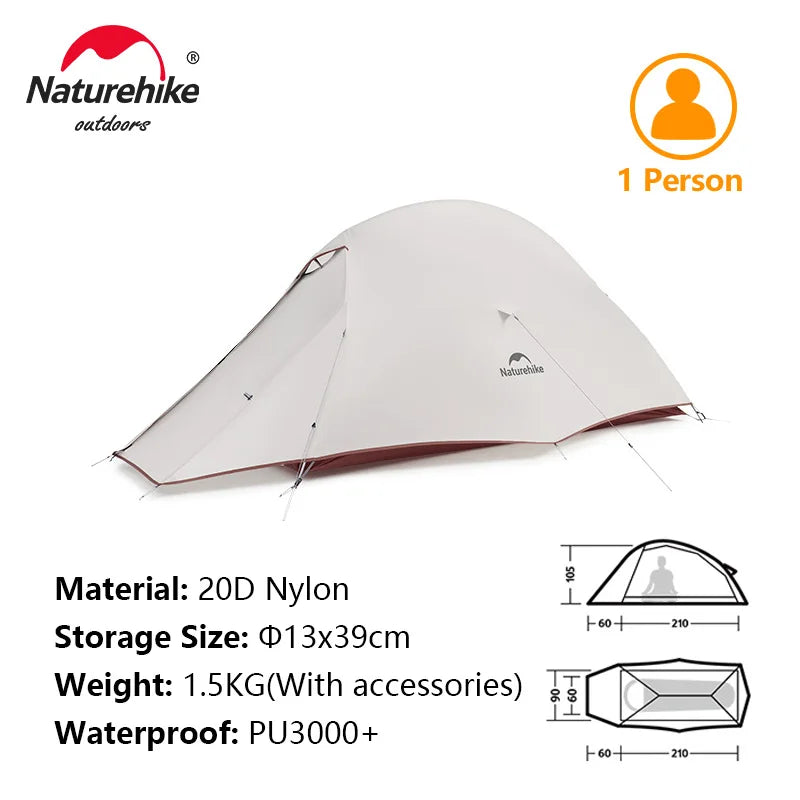 Upgraded Cloud Up 2 Pro Tent - Ultralight 20D Waterproof Camping Shelter with Anti-Mosquito and Breathable Design