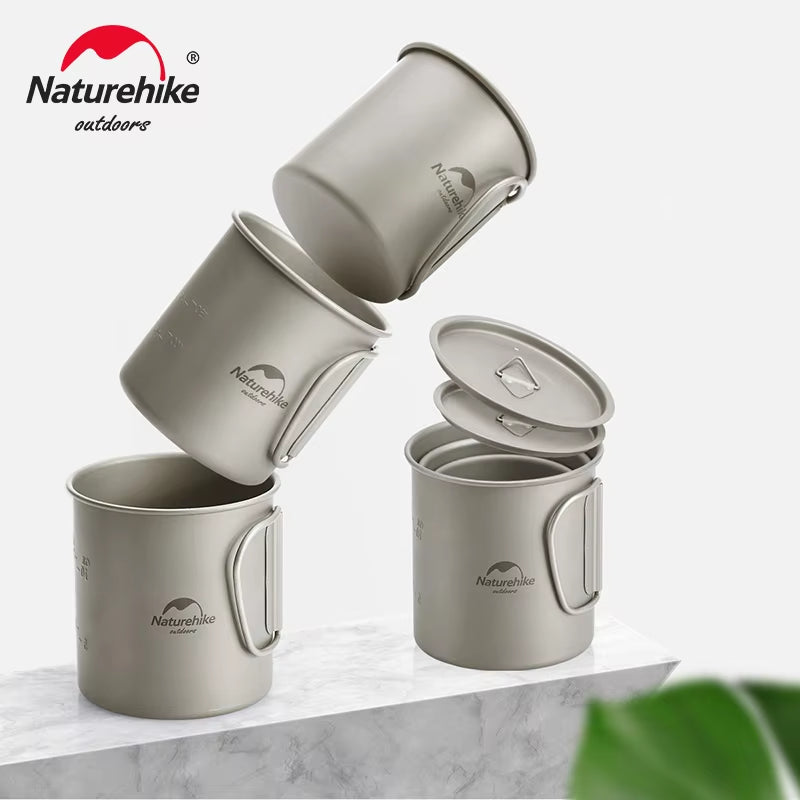 Titanium Camping Mug - Outdoor Tableware and Cookware Set for Travel and Picnics