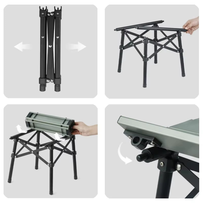 Lightweight Portable Aluminum Folding Table for Camping, Picnics, and Travel