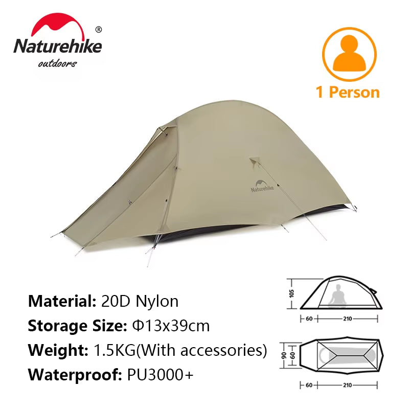 Upgraded Cloud Up 2 Pro Tent - Ultralight 20D Waterproof Camping Shelter with Anti-Mosquito and Breathable Design