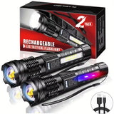 Ultra-Bright XHP50 Waterproof LED Flashlight - 7 Modes, USB Rechargeable, Perfect for Camping & Fishing!